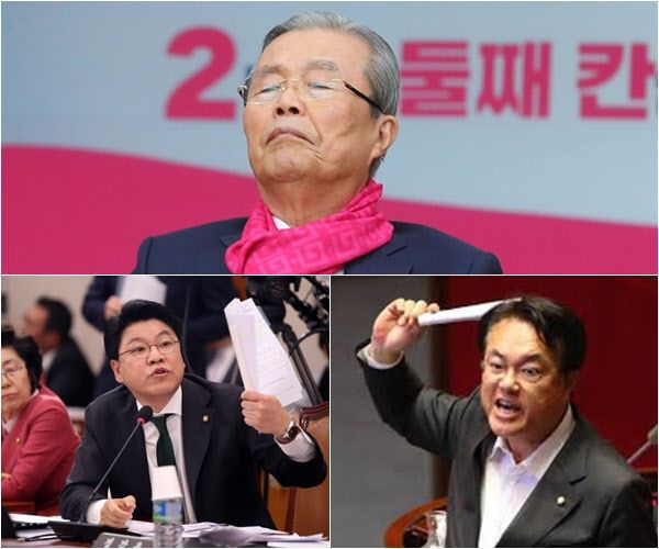 국민의힘 김종인(위) 전 비상대책위원장과 장제원(왼쪽 아래), 정진석 의원. /연합뉴스