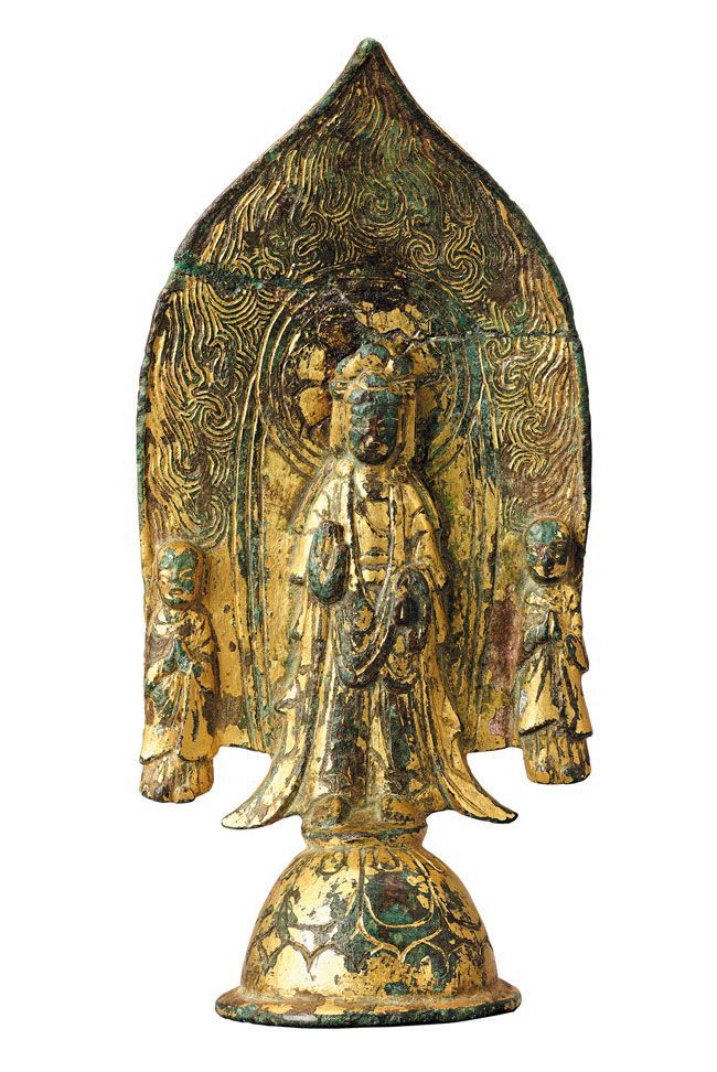 금동보살삼존입상(국보 134호).