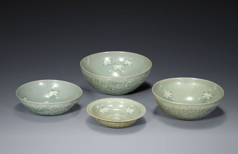 고려 '청자 상감 모란문 발우 및 접시'(보물 1039호).