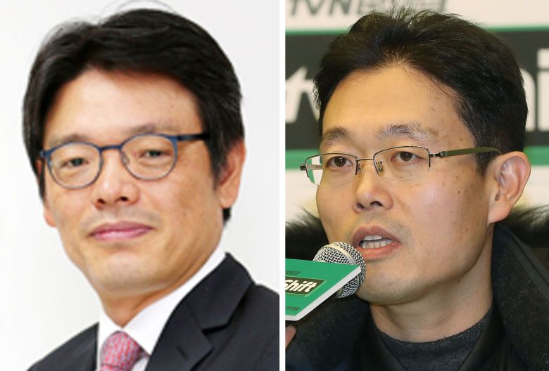 윤석열 전 검찰총장 대선캠프 대변인을 맡은 이동훈 전 조선일보 논설위원(왼쪽)과 이상록 국민권익위원회 홍보담당관/연합뉴스