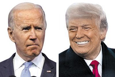조 바이든 미국 대통령(왼쪽)과 도널드 트럼프 전 미국 대통령.