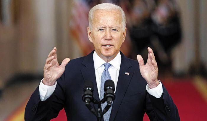 조 바이든 미국 대통령이 지난 31일(현지 시각) 백악관에서 아프가니스탄 미군 철수에 관한 대국민 연설을 하고 있다. /AP 연합뉴스