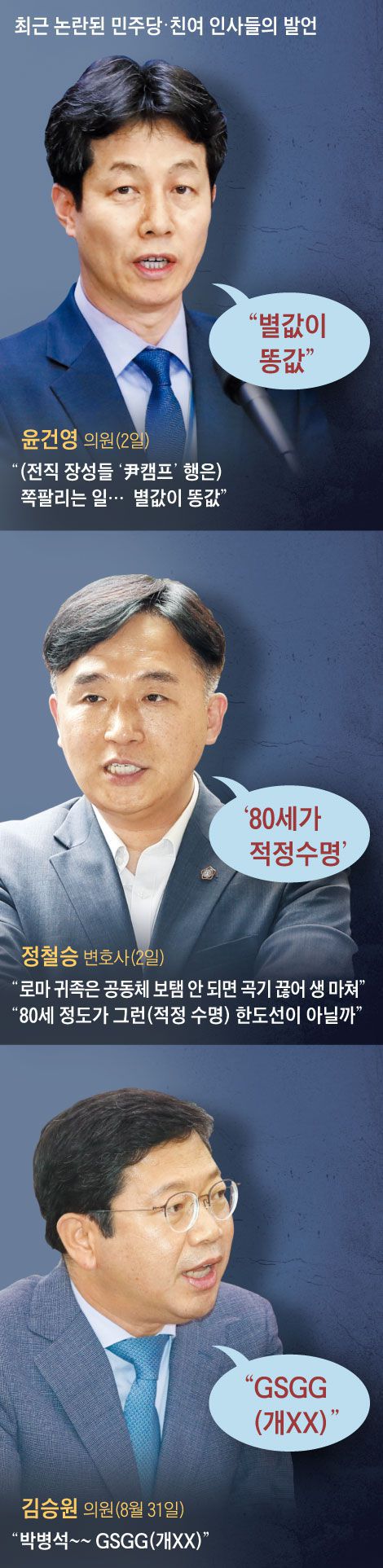 최근 논란된 민주당·친여 인사들의 발언. /그래픽=양인성