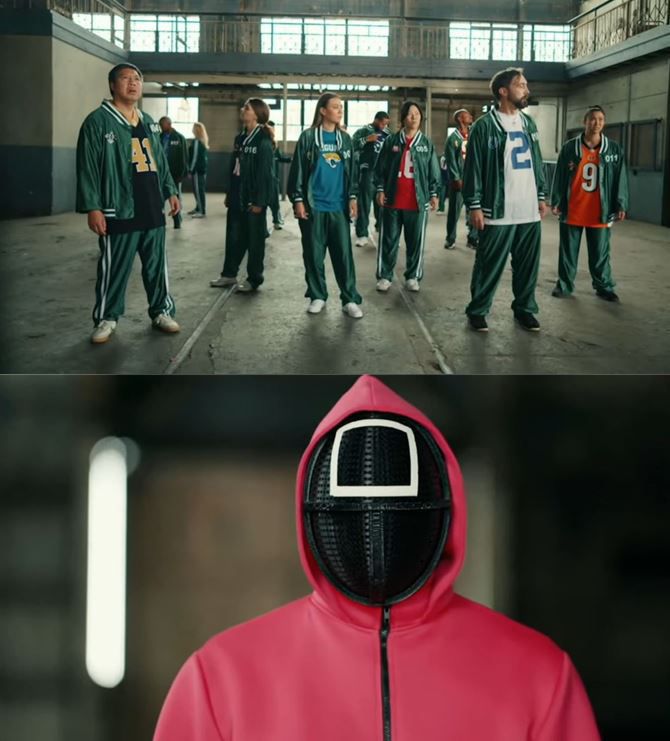 미국 폭스스포츠가 10일(현지시각) ‘NFL 선데이’ 프리게임쇼에서 공개한 ‘스쿼드 게임’(Squad Game) 광고 영상/폭스스포츠 트위터