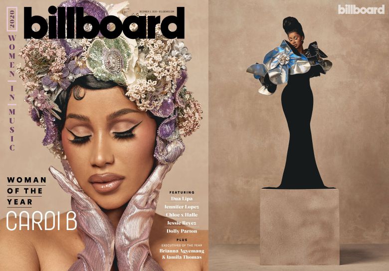 /빌보드 2020년 올해의 여가수에 뽑힌 카디비. 그가 입고 있는 옷은 한국인 신진 디자이너 박소희(25)씨의 작품이다.