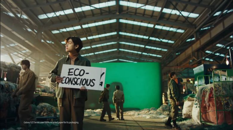 삼성전자가 10일 개최한 갤럭시 언팩 후반부에 등장한 BTS/유튜브 캡처