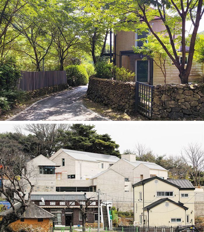 “매곡동 사저 팔아, 새 사저 신축비 마련” - 문재인 대통령이 취임 전 살던 경남 양산 매곡동 사저(위 사진)가 최근 26억1700만원에 매각됐다. 아래 사진은 문 대통령이 퇴임 후 살기 위해 양산 평산마을에 신축한 사저의 모습. 청와대는 매곡동 사저를 판 돈 등으로 사저 신축 비용을 마련했다고 밝혔다. /김동환 기자