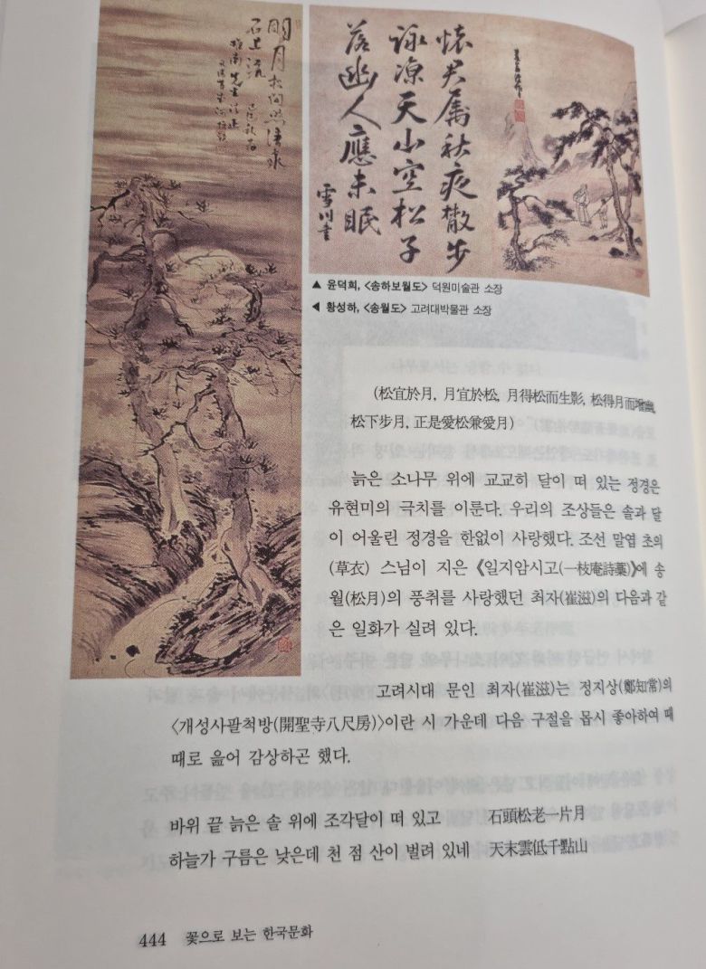 <꽃으로 보는 한국문화> 책 내용의 일부/송의달 기자