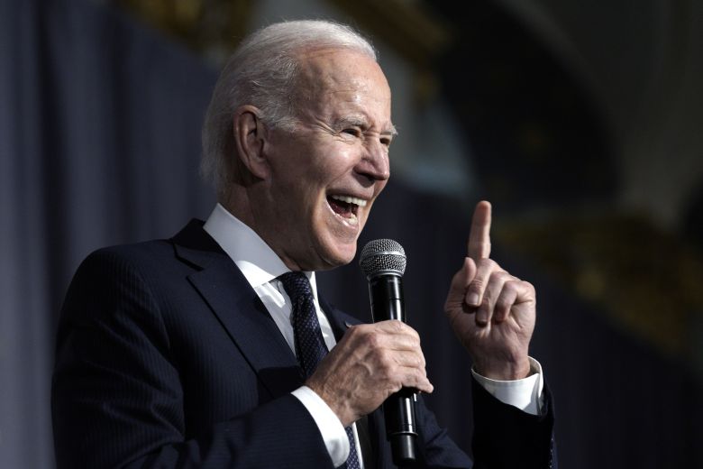 16일(현지시각) 미국 워싱턴DC에서 열린 조찬 행사에 참석한 조 바이든 미국 대통령의 모습./UPI 연합뉴스