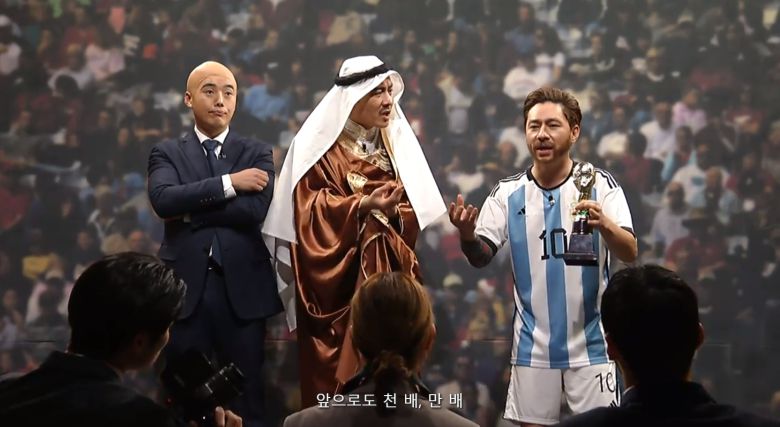 지난해 12월 24일 공개된 쿠팡플레이 'SNL 코리아'. 배우 정상훈이 "앞으로 천 배, 만 배 발전할 거 같은 이재명 선수"라고 말하고 있다. /쿠팡플레이