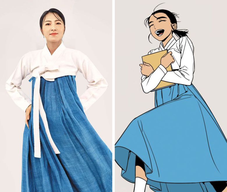 창극 ‘정년이’에서 윤정년 역의 이소연씨(왼쪽), 창극과 드라마로 잇따라 제작되는 웹툰 ‘정년이’(오른쪽). /국립극장·네이버 웹툰