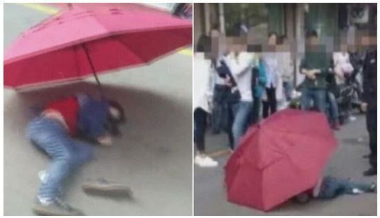 지난 2017년 중국 장쑤성 쑤저우에 사는 7살 소년이 우산을 편 채 10층에서 떨어졌다. /데일리메일