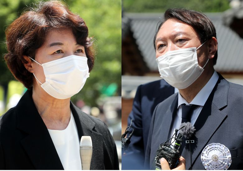 추미애 전 법무부장관과 윤석열 대통령. /연합뉴스