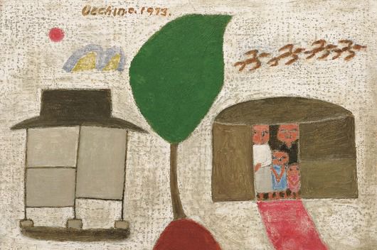장욱진, '가족'(1973). 캔버스에 유화물감, 약 13.5×20cm, 개인소장. /국립현대미술관