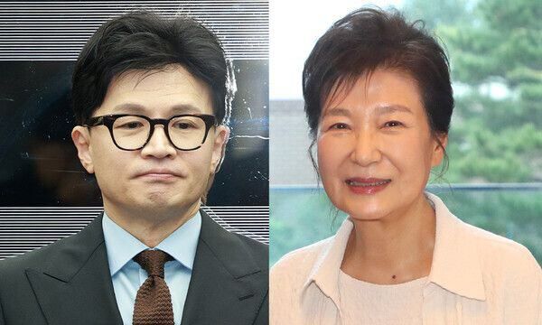 왼쪽부터 한동훈 국민의힘 비상대책위원장과 박근혜 전 대통령. /뉴시스