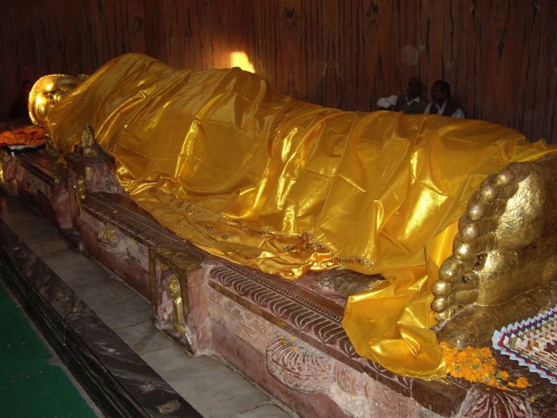 부처님이 열반한 인도 쿠시나가르의 열반상. /김한수 기자