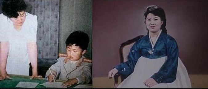 북한이 2012년 당정군 간부들을 대상으로 상영한 기록영화 '선군조선의 어머니'에 등장한 고용희와 김정은.