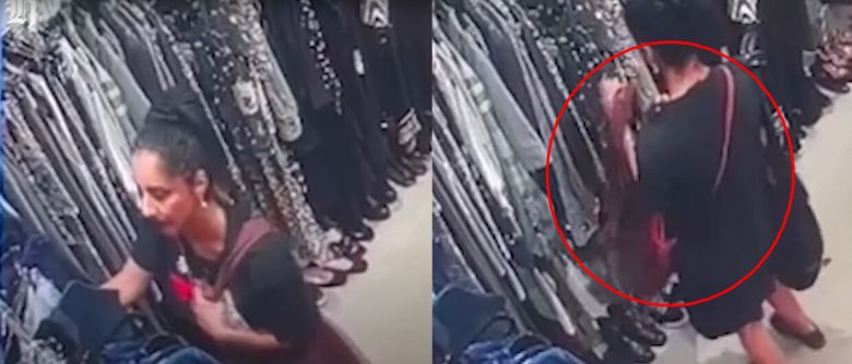 뉴질랜드 국회의원 골리즈 가라만이 웰링턴의 한 의류 매장에서 물건을 훔치는 모습. /뉴질랜드헤럴드 유튜브