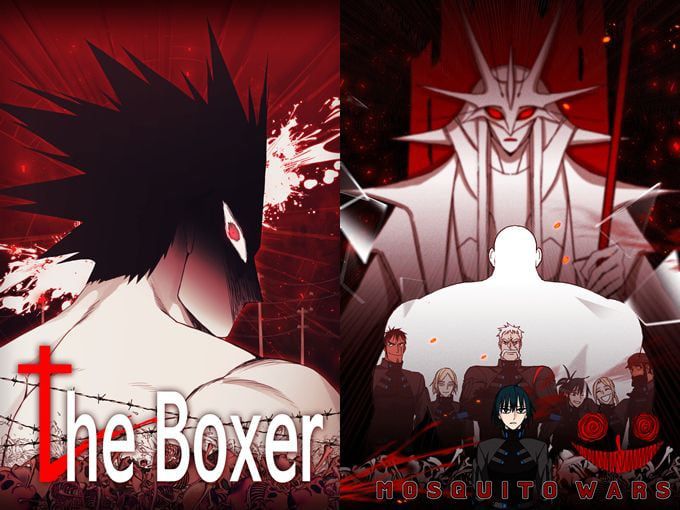 만화 '원피스' 편집자 아사다 다카노리가 "충격적"이라고 평했던 정지훈 작가의 웹툰 '더 복서'(왼쪽)와 웹툰 '모기 전쟁'. /네이버웹툰