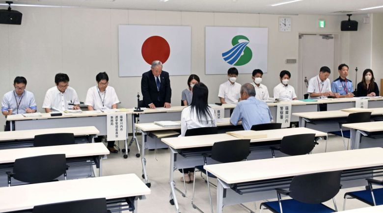 일본 가고시마현 사츠마센다이시에서 지난달 14일 열린 시장 선거 입후보자 설명회. /미나미닛폰신문 디지털