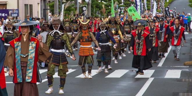 일본 가고시마현 히오키시 3대 축제 중 하나인 '묘엔지 참배'. /히오키시