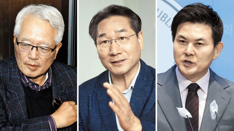 3일 국민의힘 상임고문단이 서울 여의도 당사에 모여 정국 타개 방안을 논의했다. 국민의힘 시·도지사협의회도 윤석열 대통령을 향해 '국민 소통'과 '국정 쇄신'을, 한동훈 국민의힘 대표를 향해 '당정 일체와 단합'을 요구하는 입장문을 냈다. 국민의힘 영남 의원들도 당정 쇄신을 주문했다. 왼쪽부터 국민의힘 상임고문단 회장인 정의화 전 국회의장, 국민의 힘 시·도지사협의회장 유정복 인천시장, 경남 지역 4선 김태호 의원. /뉴스1