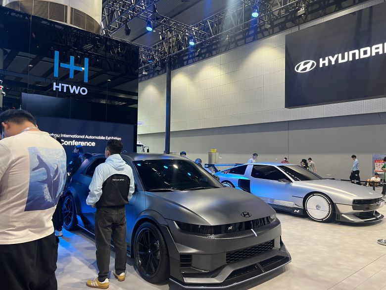 15일 광저우 국제모터쇼의 현대자동차 부스./광저우=이벌찬 특파원