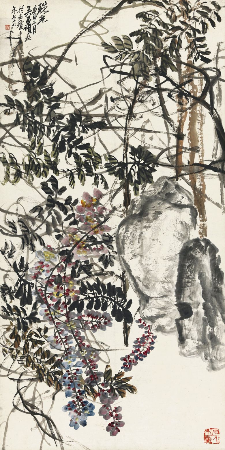 우창숴, '구슬빛(珠光1920)'. 종이에 먹, 색. 139.6×69cm. 중국미술관 소장. /국립현대미술관