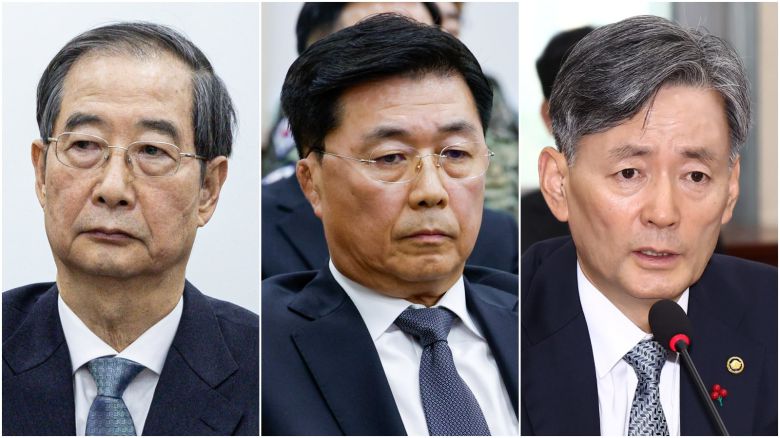 헌법재판소가 14일 한덕수(왼쪽부터) 국무총리, 홍장원 전 국가정보원 1차장, 조지호 경찰청장을 윤석열 대통령 탄핵심판 추가 증인으로 채택했다. /뉴스1