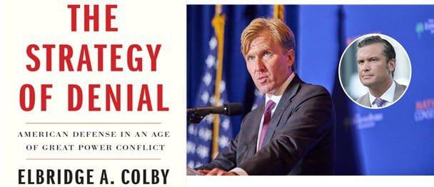 트럼프 2기 정부 국방부의 정책 담당 차관에 발탁된 엘브리지 콜비(46)는 "주한미군을 중국 억제용으로 성격을 바꾸어야 한다"는 입장이다. 그는  2021년 예일대 출판부에서 발간한 저서에서 이같은 논지를 펴며 "한반도에서 재래식 전쟁 방어는 한국 군이 책임져야 한다"고 했다. 오른쪽 사진 원 안에 있는 인물은 피트 헤그세스 트럼프 2기 국방장관/SNS