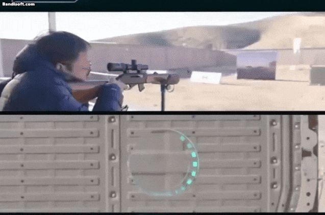 중국 전기차 업체 샤오펑이 지난달 자사 배터리팩에 총격을 가하는 실험 영상을 공개했다./ 더우인