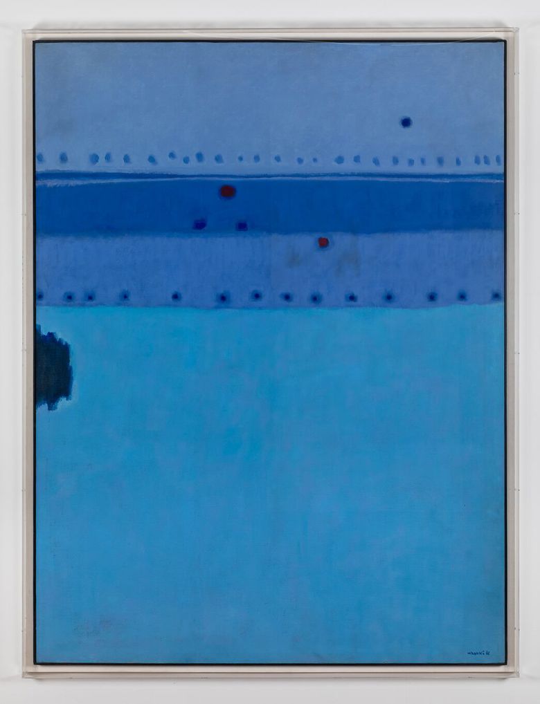 김환기, 'Echo-9'. 1965, 캔버스에 유채, 210x160cm (1965 상파울루 비엔날레 출품작). /가나아트