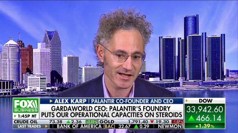 팔란티어 공동 창업자 알렉산더 카프가 방송 출연한 모습. /폭스비즈니스