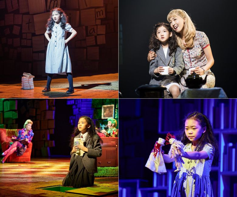 뮤지컬 '긴긴밤'의 주역 '아기 펭귄' 설가은, 최은영양은 영국의 로열 셰익스피어 컴퍼니가 제작해 비영어권 국가 최초로 한국에서 공연한 뮤지컬 '마틸다'에서 주역 '마틸다'로 뮤지컬 팬들의 사랑을 받았다. 사진 위 두 장면은 초연(서울 LG아트센터, 2018.9.8~2019.2.10) 때의 설가은 마틸다, 아래 두 장면은 재연(2022.10.5~2023.2.26 서울 대성 디큐브아트센터) 때의 최은영 마틸다. /신시컴퍼니