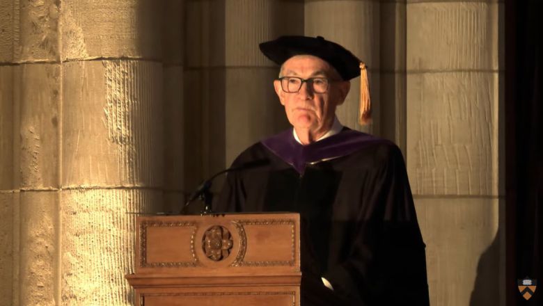 제롬 파월 연방준비제도 의장은 25일 미국 프린스턴대 졸업식에서 연설했다./프린스턴대