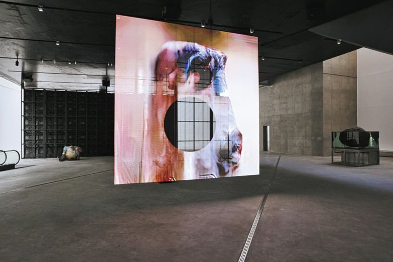 서울 용산구 한남동 리움미술관에서 27일부터 열리는 프랑스 작가 피에르 위그의 아시아 최초 개인전 '리미널'(2025) 전시 전경. 신작 '리미널'(2024-진행) '카마타'(2024-진행) '이디엄'(2024-진행)과 대표작 '휴먼 마스크'(2014) '오프스프링'(2018) 등을 포함 총 12작품을 선보이는 이번 전시는 이탈리아 럭셔리 브랜드 보테가 베네타의 후원으로 진행된다. /리움미술관 제공, 사진: LESS 레스