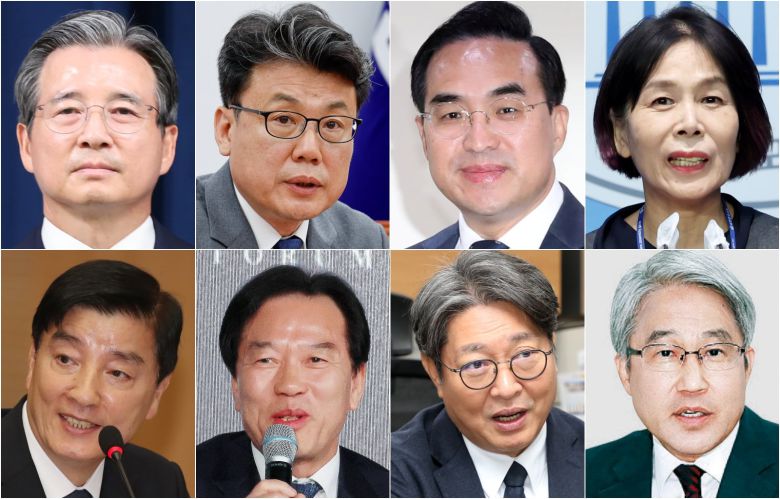 이재명 정부 국정기획위원들. (윗줄 왼쪽부터) 김용범 부위원장, 진성준 부위원장, 박홍근 기획분과장,최민희 사회2분과장, (아랫줄 왼쪽부터) 이해식 정치행정분과장, 정태호 경제1분과장, 이춘석 경제2분과장, 홍현익 외교안보분과장./뉴스1