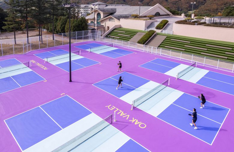 강원도 원주 오크밸리 리조트에 작년 10월 개장한 '피클볼 파크' 전경. /오크밸리