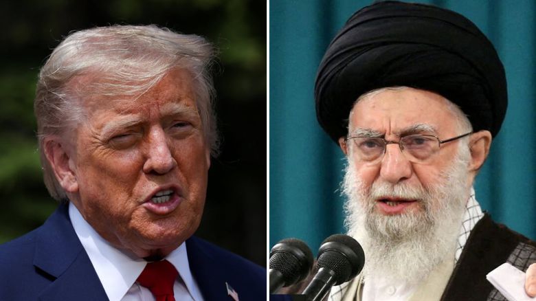 도널드 트럼프 미국 대통령과  아야톨라 알리 하메네이 이란 최고지도자.