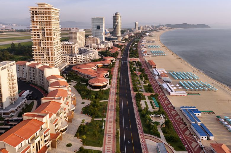 북한 원산갈마해안관광지구 전경./노동신문 뉴스1