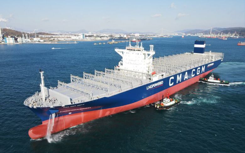 LNG dual-fuel container ship built by HD Hyundai Heavy Industries./HD Hyundai Heavy Industries