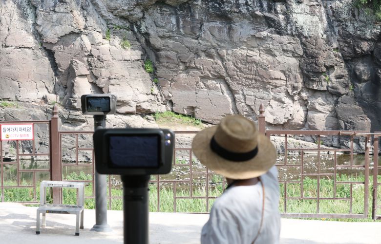 울주 대곡리 반구대 암각화의 최근 모습. /연합뉴스