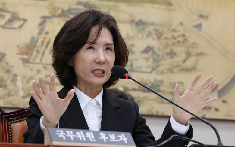 이진숙 사회부총리 겸 교육부 장관 후보자가 16일 서울 여의도 국회 교육위원회에서 열린 인사청문회에서 의원 질의에 답하고 있다. /남강호 기자