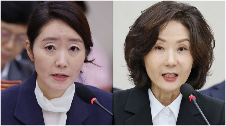 강선우 여성가족부 장관 후보자, 이진숙 교육부 장관 후보자. /남강호 기자