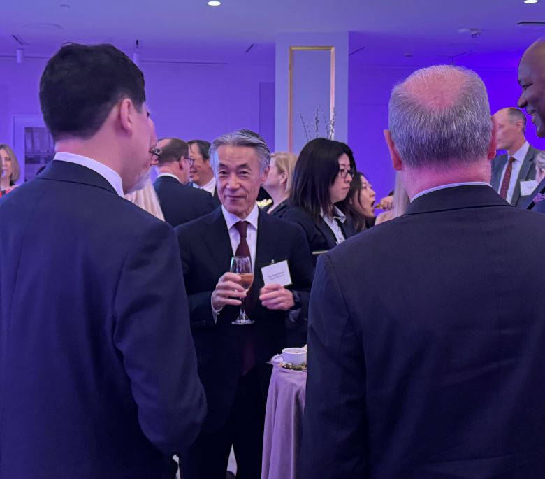 야마다 시게오 주미 일본 대사가 지난 5월 워싱턴 DC에서 열린 한 리셉션에 참석해 있다. /워싱턴=김은중 특파원