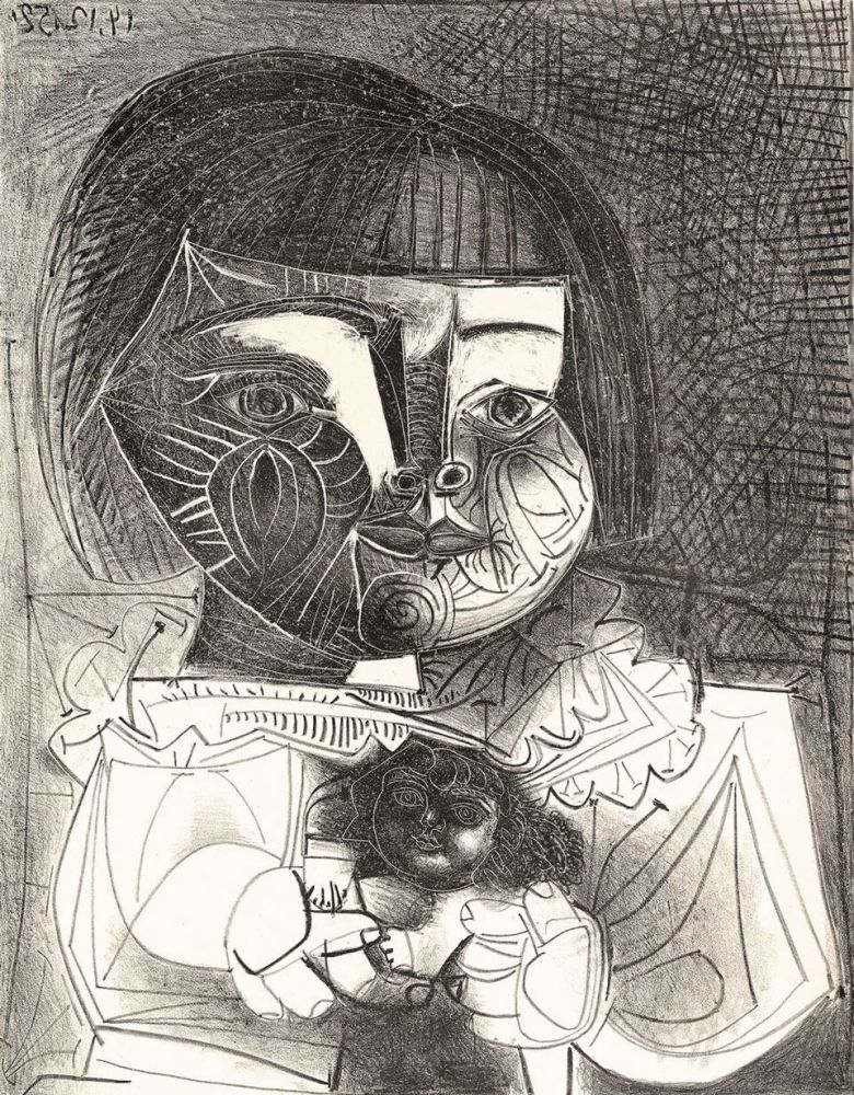 피카소의 딸 팔로마를 담은 '인형과 함께 있는 팔로마(1952)'. /피카소 생가 박물관