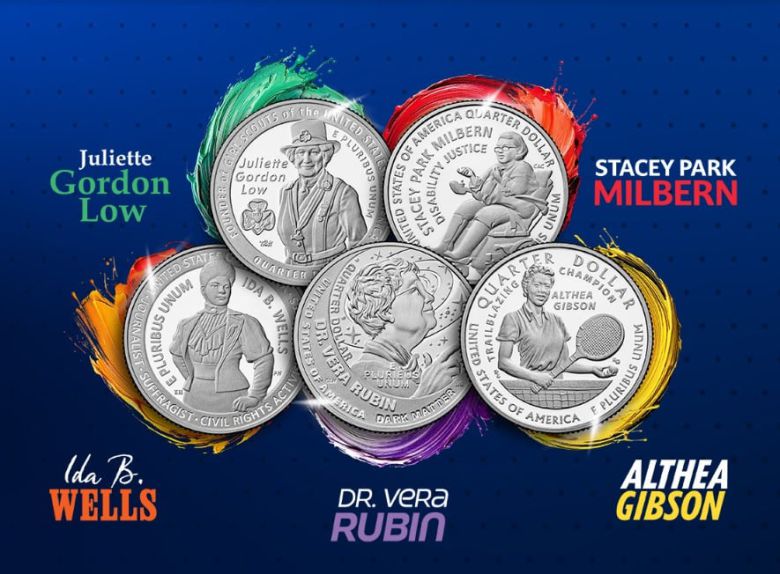 스테이시 박 밀번을 비롯한 올해 발행됐거나 발행을 앞둔 25센트 등장인물./미국 조폐국