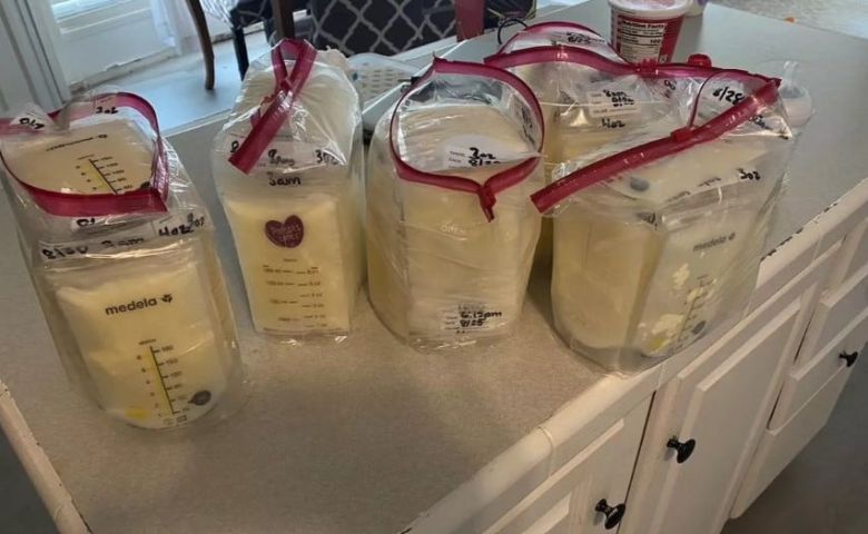 보디빌더에게 모유를 판매한 미국의 맥켄지 스텔리가 미리 유축한 모유./더 미러