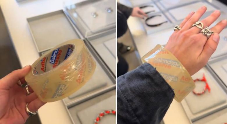 발렌시아가가 2024 F/W 컬렉션에서 선보인 테이프 모양 팔찌./틱톡