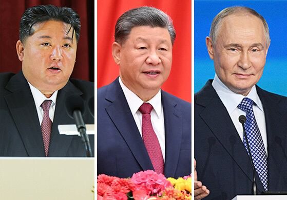 김정은 북한 노동당 총비서, 시진핑 중국 국가주석, 블라디미르 푸틴 러시아 대통령(왼쪽부터)./뉴스1
